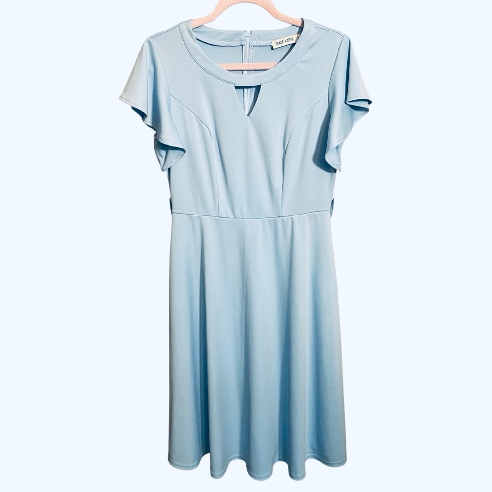 Grace Karin Ruffle sleeve dress w/ pockets size medium
